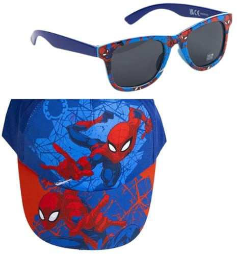CERDÁ LIFE'S LITTLE MOMENTS | Set berretto e occhiali da sole Spiderman per ragazzi e ragazze, occhiali e berretto Spiderman stile moderno e resistente, Uomo Ragno, Taglia unica