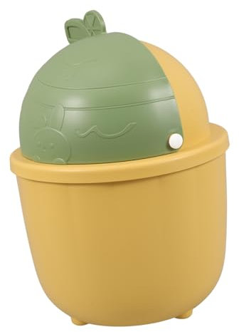 BESPORTBLE Conejito De Basura Pequeño Con Tapa Abatible Mini Bote De Basura Para Escritorio y Baño Bonito Compacto Para Encimera