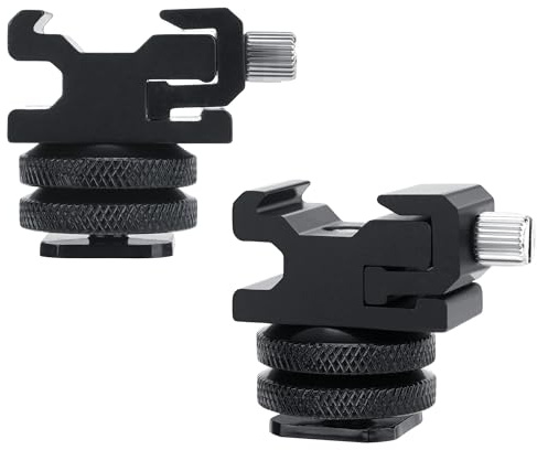 Geekria for Creators Mikrofon-Zubehörschuh-Adapter für Kamera, Mikrofonständerhalterung, kompatibel mit Rode Wireless Go II, ME, PRO Mikrofonhalter (Schwarz, 2 Stück)