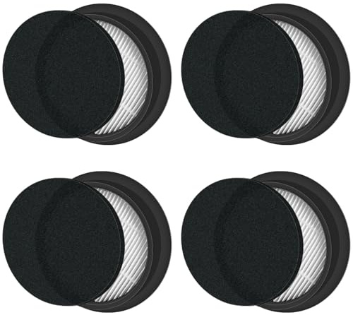 Slirceods Vacuum Cleaner Filter Replacement Compatible with SMOTURE VAC01/VAC02/VC70 Cordless Vacuum Cleaner&ozeeco EC01 Vacuum Cleaner Filter-4Pack | Slirceods -4-piece set Replacement Washable and Reusable Cordless Vacuum Cleaner Filter