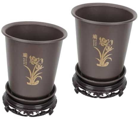Toyvian Macetas De Orquídea De Plástico Base para Plantas De Interior, Juego 2 Unidades Tamaño Medio, Soporte Transpirable para Flores, Macetas Domésticas Resistentes y Decorativas para Jardinería