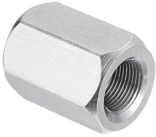 PATIKIL M14 X 1-Gang 304 Edelstahl Sechskantmuffen Vollgewinde Silberfarben | 30mm / 1.2 Länge, Stangenverbindung Schraubverbinder Befestigungselemente