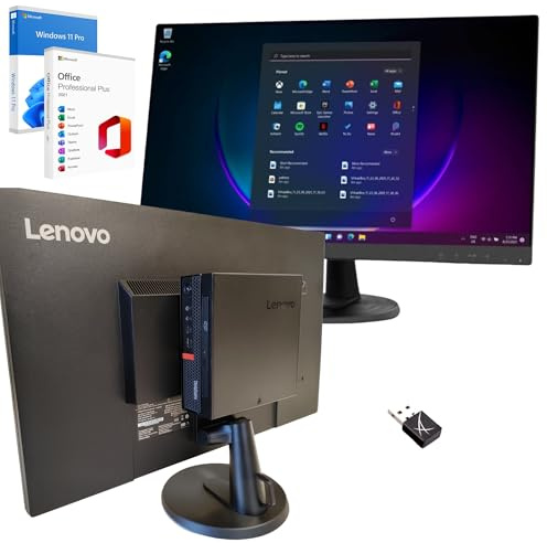 Lenovo Computer 27 Pollici Core i5 Fino a 3,10 GHz 16GB Ram 256GB SSD Win 11 Pro Office 2021 Pro DvD RW Garanzia 36 mesi