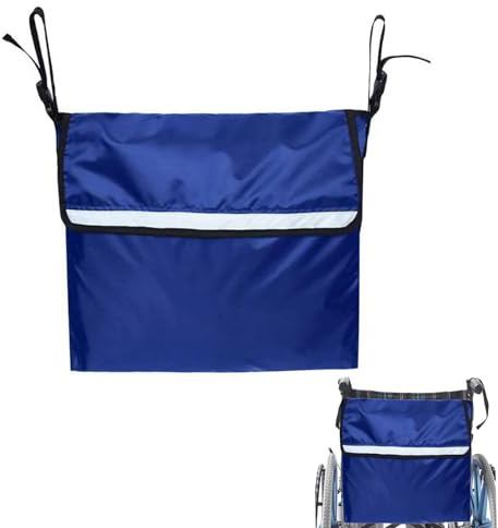 Fauteuil Roulant Sac,Fauteuil Roulant Pliable Leger Accessoires Tissu Oxford Imperméable,Poche Arrière Pour Fauteuil Roulant Avec Bandes Réfléchissantes Fauteuil Roulant Electrique Sac(46X40X7.5CM)