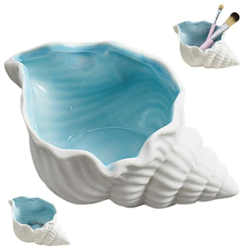 Peosaard Jewelry Dish, Seashell Jewelry Dish Ceramic 5x3x2 Ocean-Themed with Lifelike Texture Decorative Trinket Tray for Necklace, Ring, Earring, Key, Trinket Tray