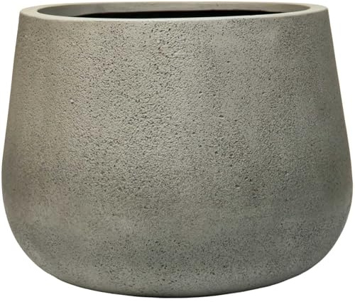 VIVANNO Fiberglas Blumentopf Groß Frostsicher Modern 49x37 cm Vesuvgrau