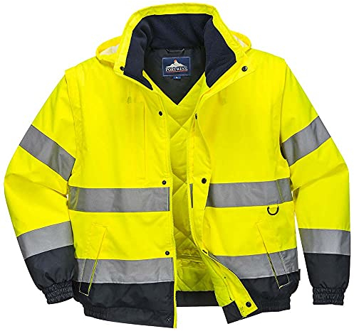 Portwest Blouson 2-en-1 HiVis, Couleur: Jaune, Taille: XL, C468YERXL