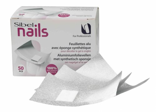 Sibel Nails Folien mit Schaumstoff-Pads zum Entfernen von Nagellack, 100 Stück