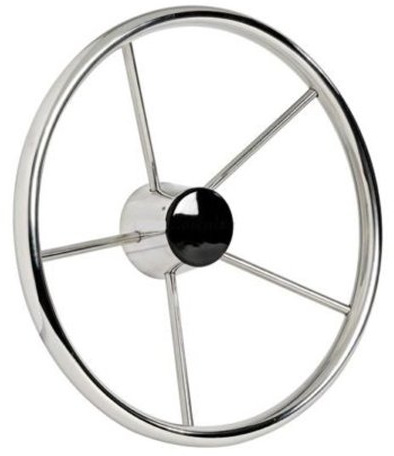Bootslenkrad Steuerrad 5 Speichen Ø 420 mm Edelstahl