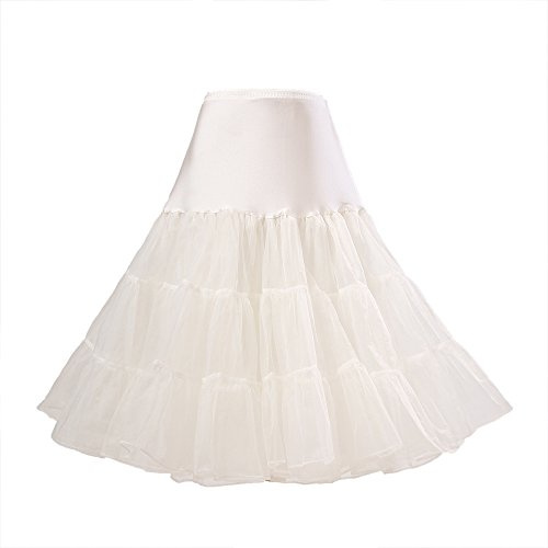 Boolavard® 50s Petticoat Vintage Retro Hoop Skirt Petticoat Sottogonna per Abito da Sposa Rockettly da Sposa in Vari Colori (L-XXL, Avorio)