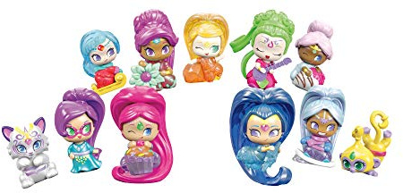 Mattel Shimmer & Shine-Botellas de muñecas genios sorpresa, modelos surtidos, juguetes +3 años, multicolor DTK47
