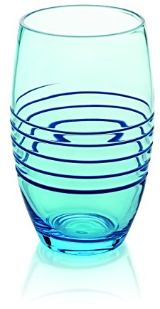 IVV Rings Set Vaso Agua Amatista, 33 cl, 6 Unidades, Cristal, Azul, 0.26 X 0.16 x 0.13 cm