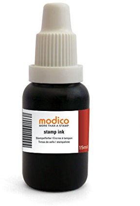 Modico schnelltrocknende Stempelfarbe Genius Nachfüllfarbe 15ml, Farbe Rot
