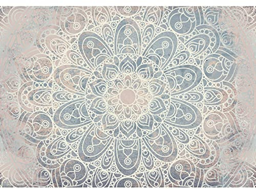 Runa Art Papel tapiz fotográfico 396 x 280 cm mandala Oriental | Lana Decoración De Pared Sala Cuarto | Fabricación alemana | Azul blanco amarillento 9286012b