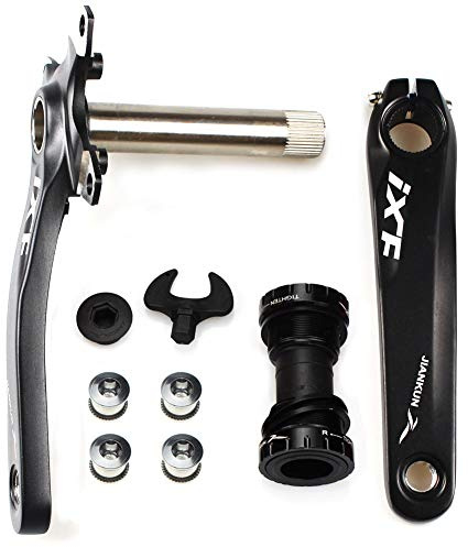 Bike Crank Arm Set CYSKY Mountain Bike Crank Arm Set 170mm 104 BCD with Bottom Bracket Kit and Chainring Bolts for MTB BMX Road Bicyle(Black)