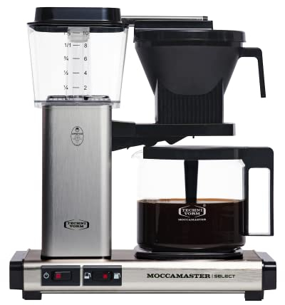 Moccamaster KBG Select, Filter Kaffee Maschische, Kaffeekanne Glas, Farbe Gebürstet, 1.25 Liter, Brushed