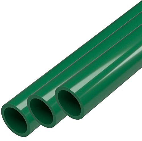FORMUFIT PVC Pipe, 1/2 Size, (0.840 Actual OD) Sch 40 Furniture Grade, Green (40L x 3-Pack) DIY Structural for Greenhouse, Garden, Dog Agility and Maker Projects - P012FGP-GR-40x3