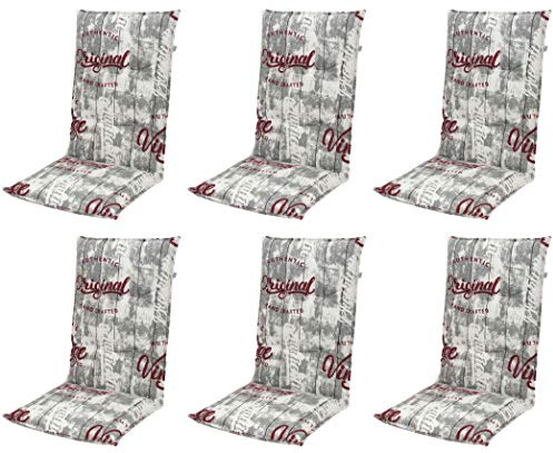 Doppler Luxus 6er Set Hochlehner Auflage Living 2901, 120 x 50 cm | 6 x 7 cm, Baumwollmischgewebe, Schaum-/Vliesfüllung, Made in Europe