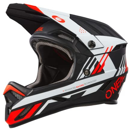 O'NEAL | Mountainbike-Helm | MTB Downhill | Robustes ABS, Ventilationsöffnungen für Luftstrom & Kühlung, ABS Außenschale | Backflip Helmet Strike V.23 | Erwachsene | Schwarz Rot Weiß | M