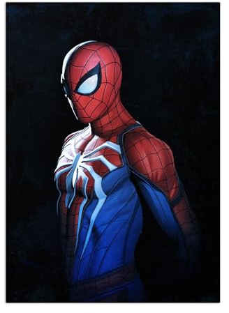 Displate Officiel Marvel Poster Métallique Fixation Magnétique Licence Officielle Image Affiche de Haute Qualité Spiderman Game - The Man hauteur 67,5 cm largeur 48 cm -