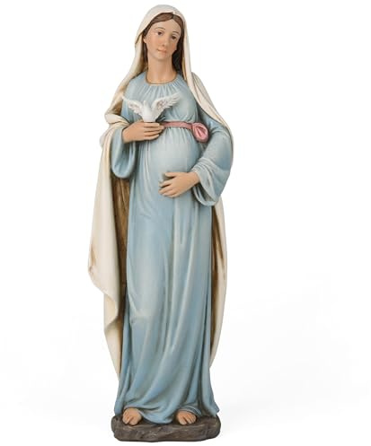 BC katolsk gravid Mary moderstaty, 21 cm H förväntande Mary-figur, handmålade religiösa gåvor för gravida kvinnor, hängiven heminredning, klassisk renässansskulptur av Buildclassic