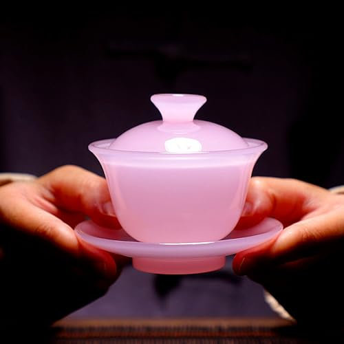 Bol à thé Hibiscus Jade en porcelaine émaillée en verre jade Kung Fu - Bols soupière