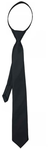 EODKSE Satin Uni Coloré Cravate Formelle，Cravates Noires à Clipser pour garçon, Uniformes Solides pré-nouées réglables pour Mariage, Remise de diplôme, A, A