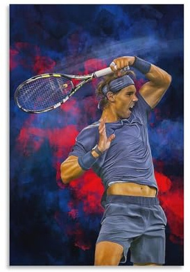 SECOLI Poster su tela adatto per fan del tennis Rafa Nadal at US Open, stampa ad alta definizione, per casa e ufficio, decorazione artistica da parete, 60 x 90 cm