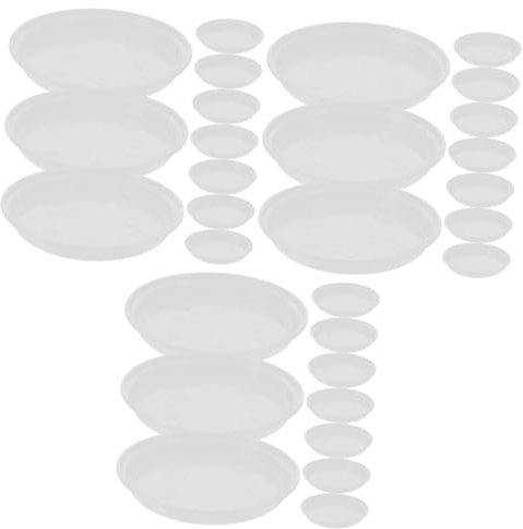 SUPVOX 36pièces Plateau De Fleurs Rond Renforcé pour Pots Assiette De Drainage pour Plantes Intérieur Empêche Les Fuites Et Garde Votre Espace Propre Et Ordonné