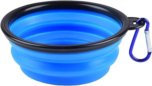 Faltbarer Reisenapf für Hunde und Katzen, wasserdicht, langlebig, leicht zu tragen (Blau)