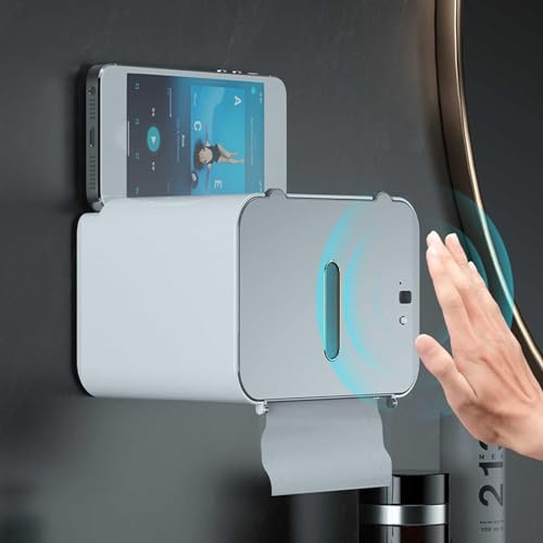 Distributeur automatique d'essuie-tout mural sans contact, boîte à mouchoirs à induction intelligente, sans poinçon, rechargeable par USB, distributeur d'essuie-mains pour cuisine, salle de bain, rest