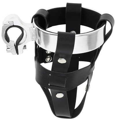 VekAuto Porta Borraccia Per Bici Argento/Nero 1 Pc Lega Alluminio | Dimensioni 8.5x2.4cm (M6x1), Materiale Ecopelle PC, Bici Elettriche, Mtb, Corsa, Città, Strada, Facile Installazione