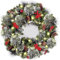 Corona de Navidad de 40 cm con luz LED para colgar en la puerta delantera, coronas de abeto, decoración navideña para interiores y exteriores, ratán de Navidad, decoración de Navidad (verde-2)
