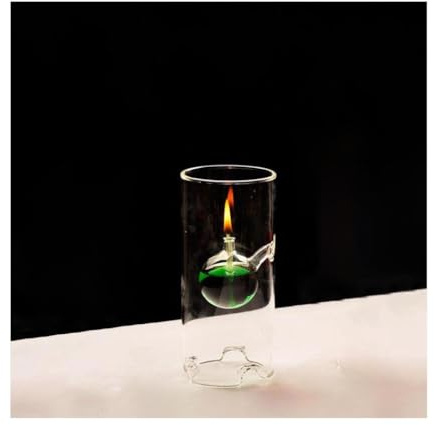 LLXTJJY Klassische Öllampe, Kerosinlampe Transparente, runde, Leere Öllampe mit Docht, winddichtes Retro-Glas, für Hochzeit, Valentinstag, Tischdekoration