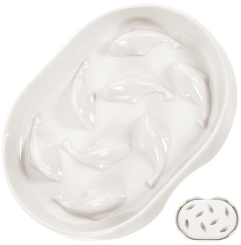 Toddmomy Slow Eating Cat Bowl Raised Pet Feeding Bowl Cat Accessories and Easy to Clean