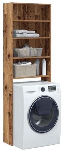 LAPOOH Mobile per Lavatrice Legno Antico 64x24x190 cm-856643
