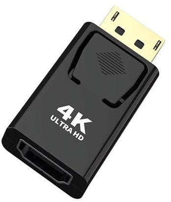 JIEYUCHU Adattatore Displayport a HDMI 4K, Adattatore Displayport Maschio a HDMI Femmina Supporto Audio 4K 1080P, per HDTV, Monitor, Proiettori, Portatili e Altri