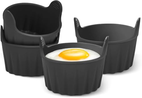 4 Pcs Air Fryer Egg Poacher, Food Grade Air Fryer Egg Poacher, Air FryerMicrowave Egg Poacher,Microwave and Oven Food Grade Poached Egg Moulds.