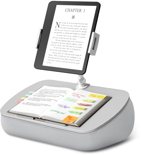 ERGONOV Lap Bean Bag Pillow Stand, 360° Tablet Holder with Adjustable Arm