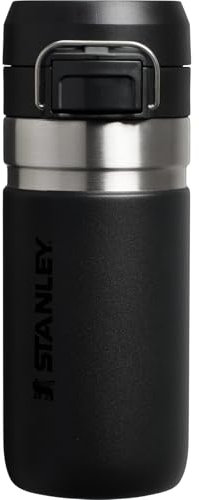 Stanley Quick Flip Stainless Steel Water Bottle 0.47L - Keeps Cold for 7 Hours - Leakproof - BPA-Free Thermal Flask - Dishwasher Safe - Cup Holder Compatible - Black 2.0