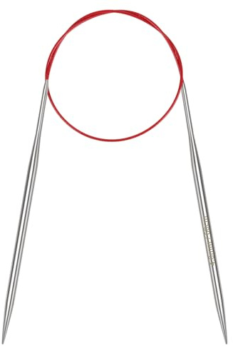 Coopay 4mm Circular Knitting Needles 60cm, Stainless Steel Circular Needles with Flexible Cable, Round Knitting Needles for Knit Socks, Fixed Metal Circle Knitting Pins for Small Projects
