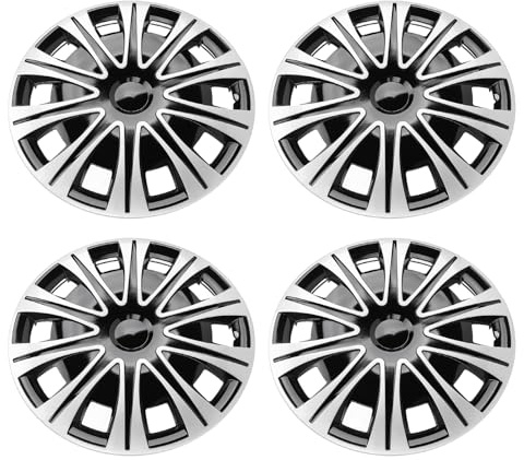 Wakects 4 Paquetes de 17 Pulgadas Cubre Las Tapas de Cubo de Rueda Universal ABS para Llantas de Acero con Diseño de Diseño Fácil y Protección Completa