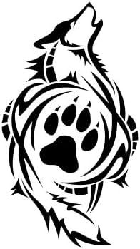 Pegatina Promotion Wolf Pfote Tribel Nordisch American Native Aufkleber Sticker Autoaufkleber Farbe &Größe wählbar Autoaufkleber Tuning