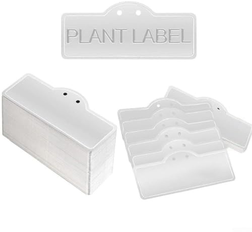 Lot de 50 étiquettes de plantes en métal étanches avec lot de 50 fils, solution pour identifier les plantes de jardin (A)