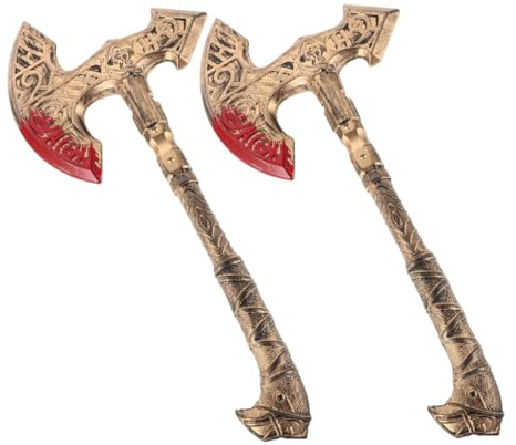 UKCOCO 2piezas Hachas De Juguete De Plástico Vikinga Medieval para Cosplay Accesorio para Halloween De rol Disfraz De Guerrero Accesorios para Fiesta