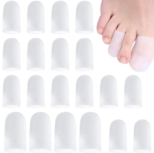 iPobie Fingerskydd, 20 st silikon tåskydd, tåskydd för smärtlindring, för blåsor, förhårdnader, inåtväxande naglar, nagelförlust
