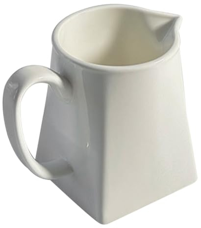 BESPORTBLE Petit Pot à Lait en Céramique 230 Ml Blanc Pur Bec Verseur Fin Mini Pichet à Lait pour Café Thé et Sauces Design Minimaliste Usage Quotidien et Goûter