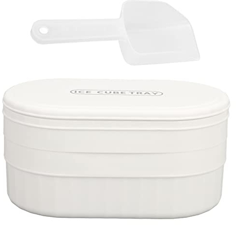Presse Bac à Glaçons 72 Cubes Grande Capacité Moule à Glace en Silicone Facile à Presser avec Couvercle en Plastique de Qualité Alimentaire Conception Empilable pour la Fête au (Blanche)
