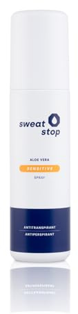 SweatStop Aloe Vera SENSITIVE Antitranspirant Achsel Spray 100ml gegen Schwitzen für empfindliche Haut - Antiperspirant Deo gegen Schweiß für Sie & Ihn
