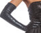 jowiha® Lange Leder Optik Handschuhe in Schwarz ca. 53 cm